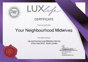 Your Neighbourhood Midwives - LUXLife certificate